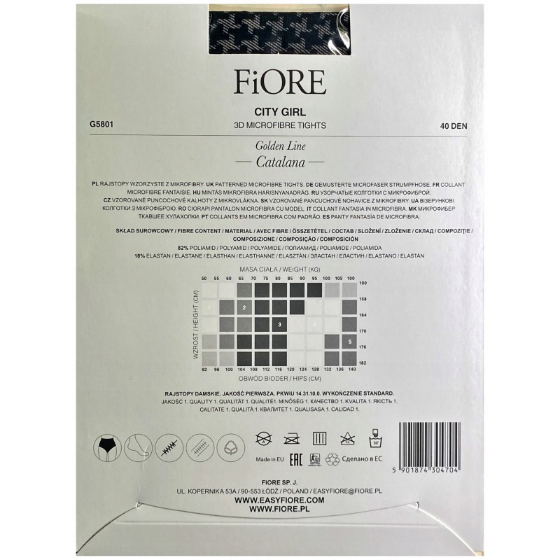 Колготки CITY GIRL Візерунки FIORE 40 DEN R2 BLACK-LIN