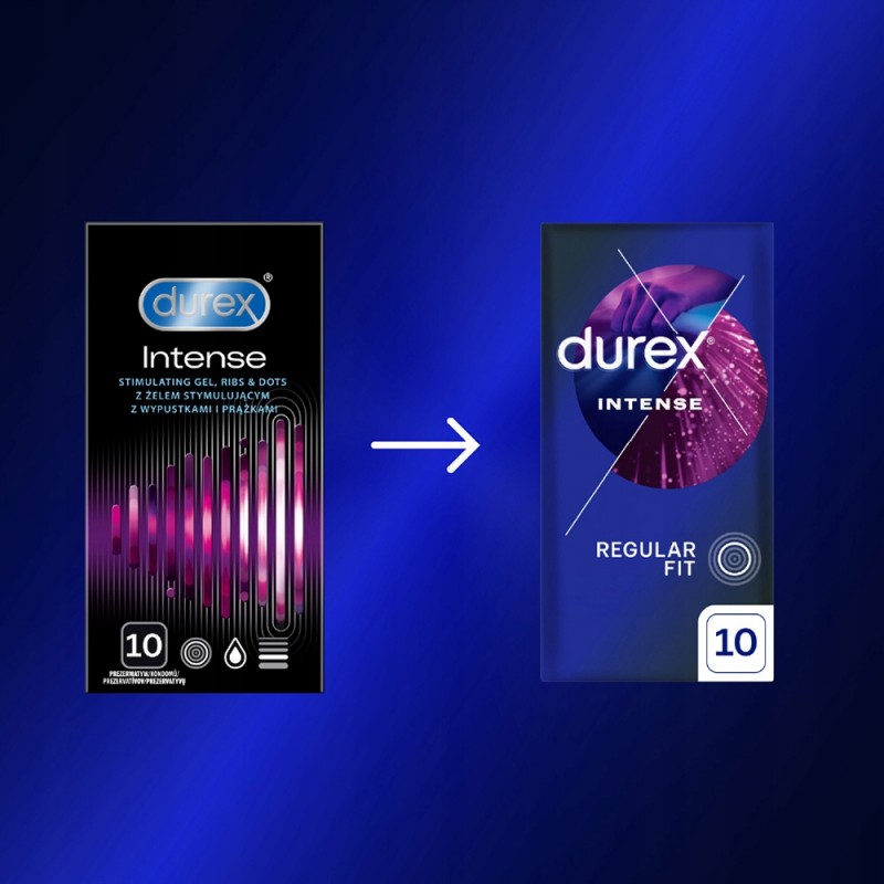 DUREX Набір для Посилення Оргазму Презервативи З Ребристою Текстурою та Стимулюючим Гелем Intense