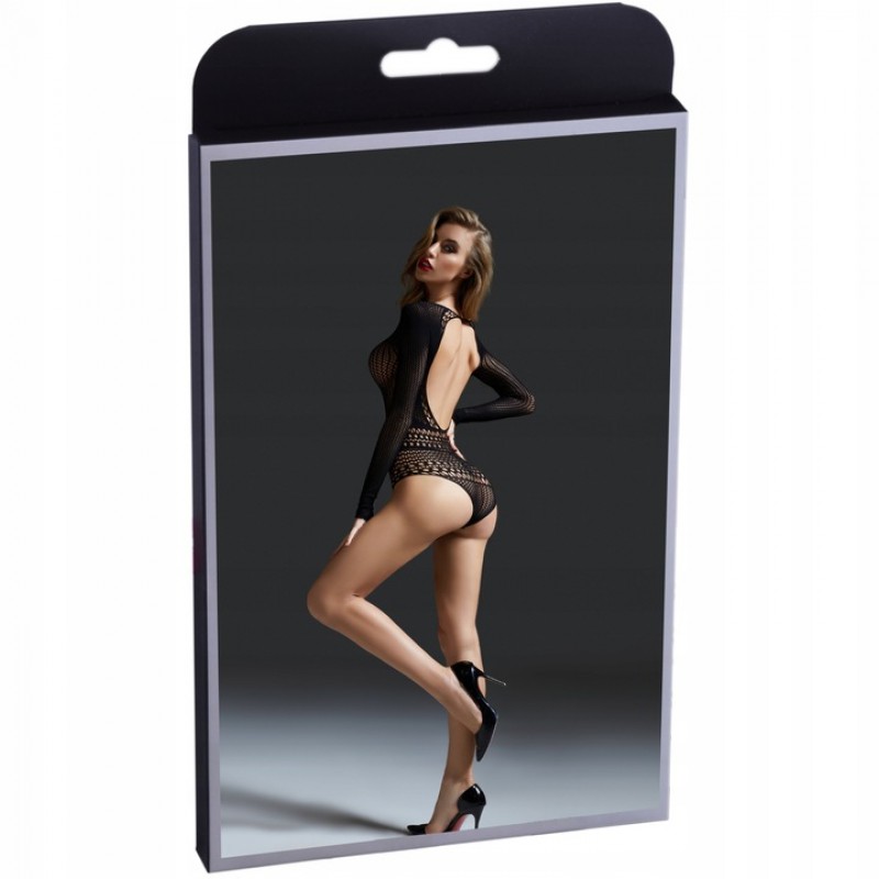 Еротична білизна Bodystocking Чорне Боді Довгий Рукав Костюм Сітка