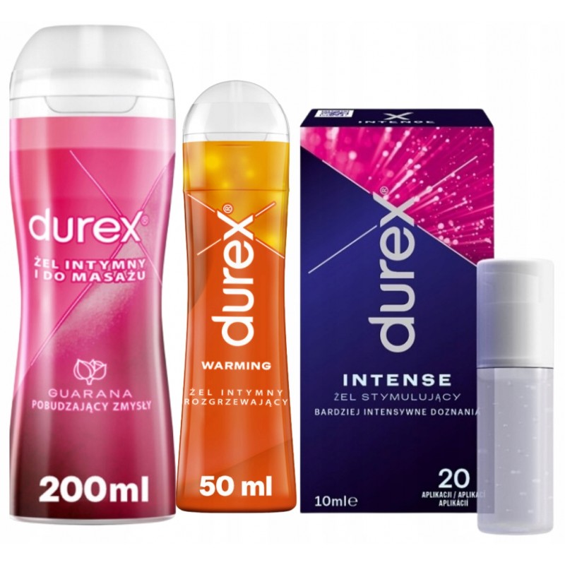 DUREX гель Гуарана Intense MIX НАБІР 3 шт. Посилення Відчуттів Секс Масаж