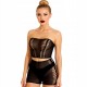 Еротична білизна Чорний Комплект Тип Bodystocking Сітка Топ Stringi Міні