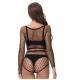 Комплект Bodystocking Топ Трусики Еротична Жіноча білизна Чорний Бюстгальтер Стрінги
