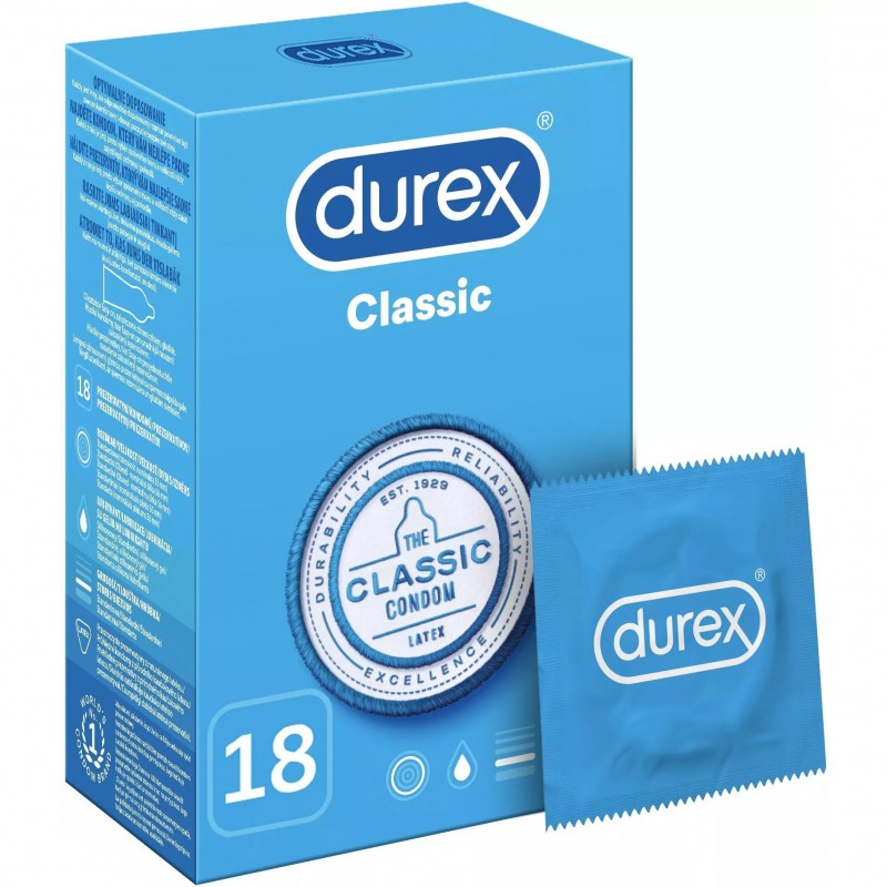 DUREX CLASSIC класичні презервативи 36 шт. зволожені, стандартний розмір