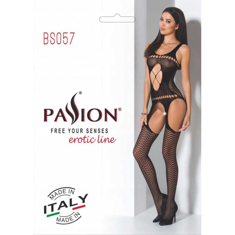 Бодістокінг - еротична білизна BS057 white - білий PASSION one size