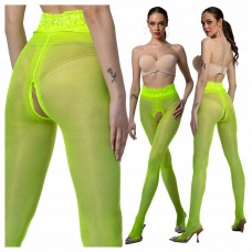 Колготки Жіночі Мереживні з Діркою 1/2 Товщина 30 Den Hip Lace Жовті