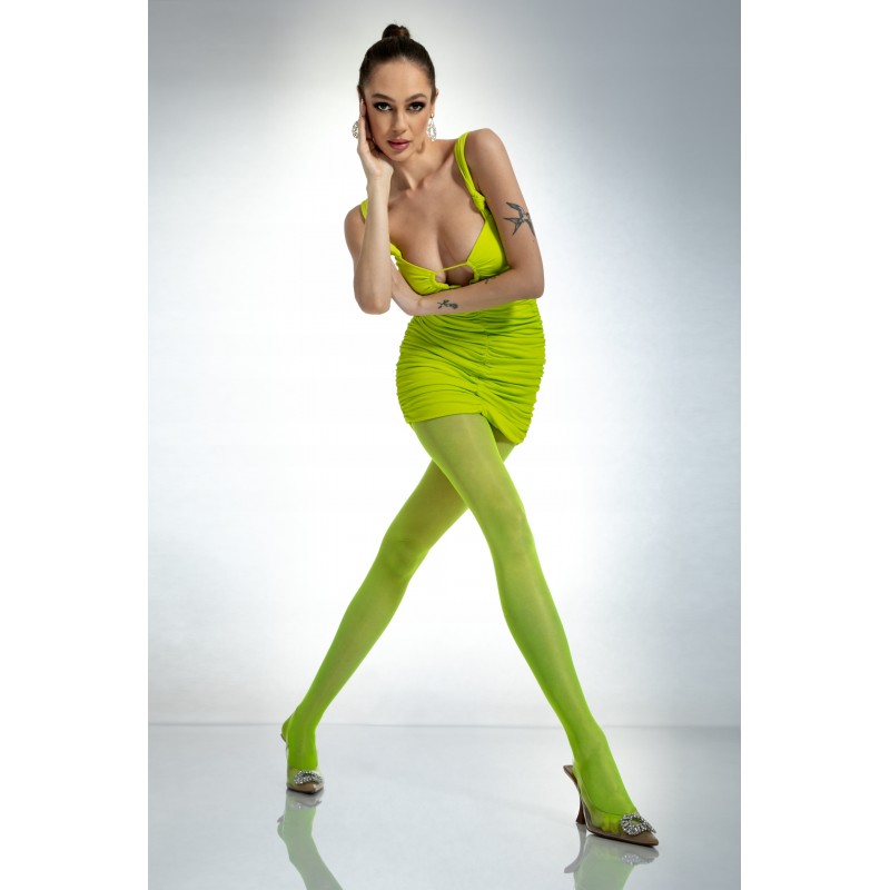 Колготки Жіночі Мереживні з Діркою 1/2 Товщина 30 Den Hip Lace Жовті