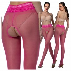 Колготки Жіночі Мереживні з Діркою 1/2 Товщина 30 Den Hip Lace Світлий троянда