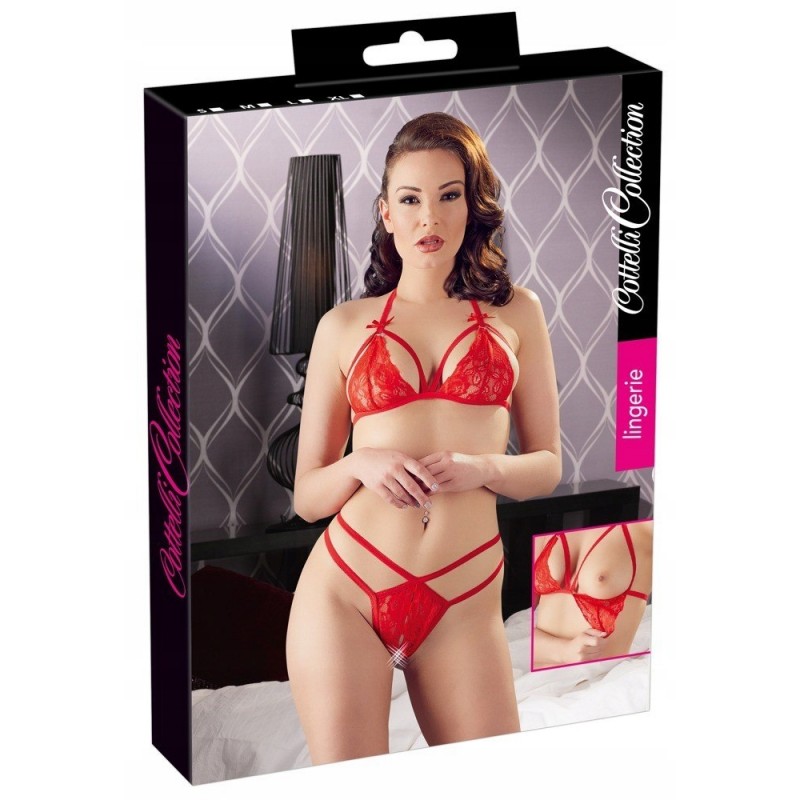 КОМПЛЕКТ НИЖНЬОЇ БІЛИЗНИ ЧЕРВОНИЙ S Cottelli Lingerie