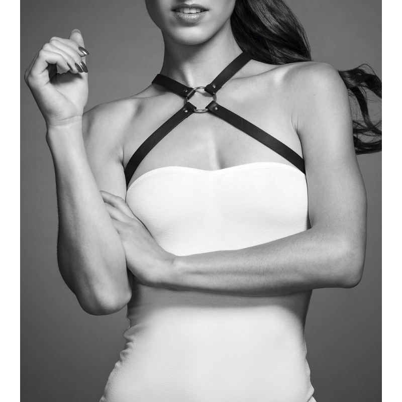Збруя для тіла Bijoux Indiscrets Maze Cross Chest Harness Браун