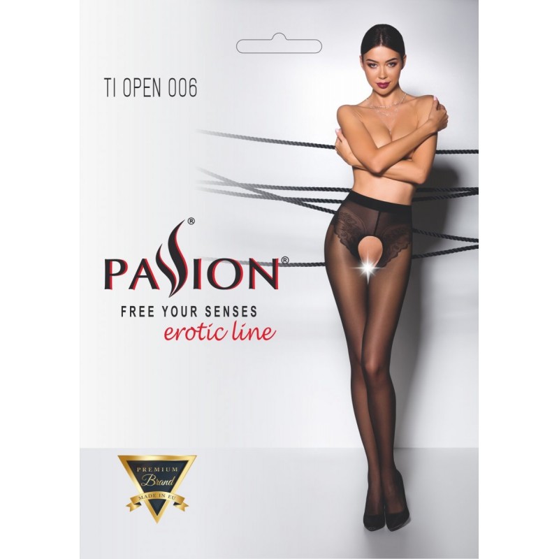 Колготки з дірочкою червоні TIOPEN 006 roso 1/2 (30 den) - Passion