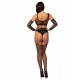 Жіночий комплект BODYSTOCKING 3 предмети, сексуальний топ STRIPPANTY, рукави