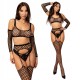 Жіночий комплект BODYSTOCKING 3 предмети, сексуальний топ STRIPPANTY, рукави