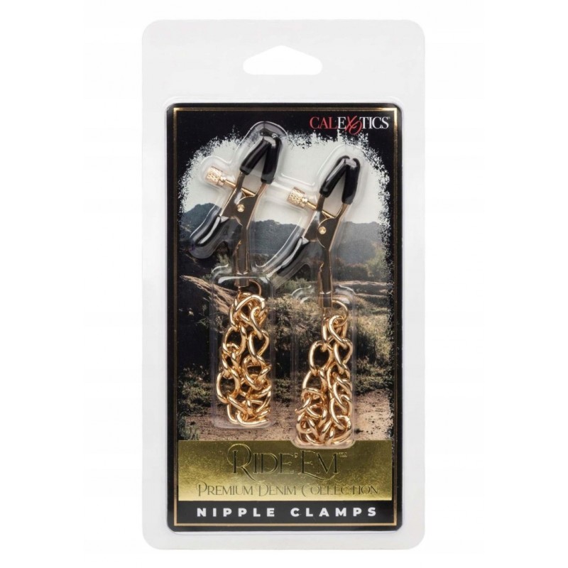 Затискачі для сосок Ride Em Denim Nipple Clamps Gold