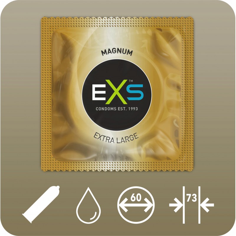 Презервативи великого розміру XL для пеніса, збільшені EXS Magnum XL, 12 шт.