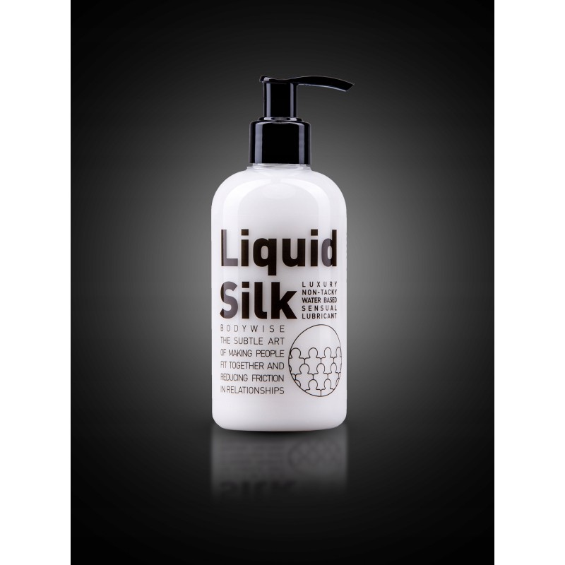 Любрикант інтимний гель Liquid Silk 250мл водяний не плямкає 1шт пляшка віджимання