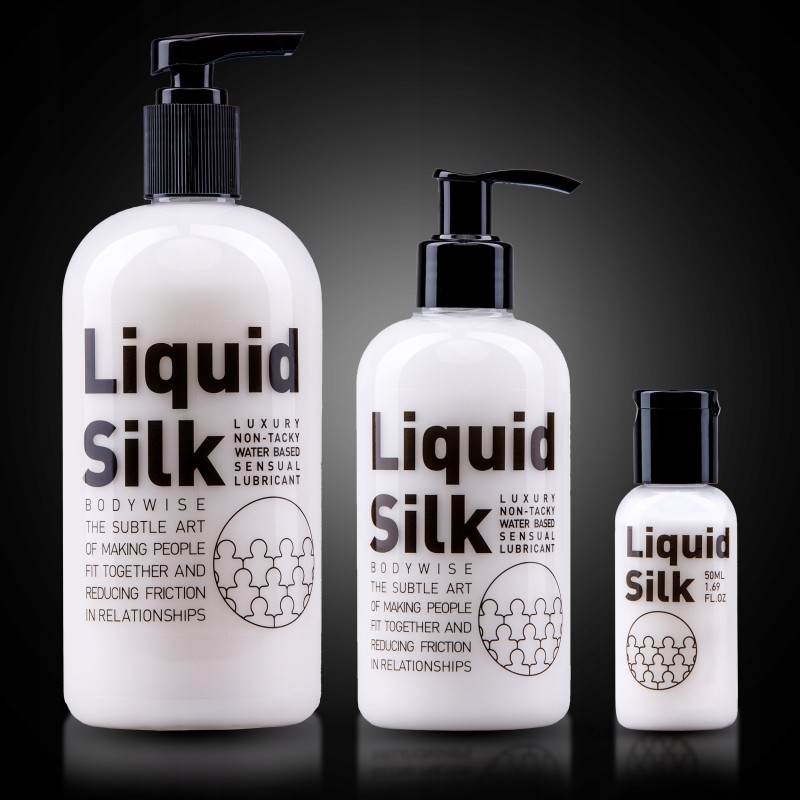 Любрикант інтимний гель Liquid Silk 250мл водяний не плямкає 1шт пляшка віджимання