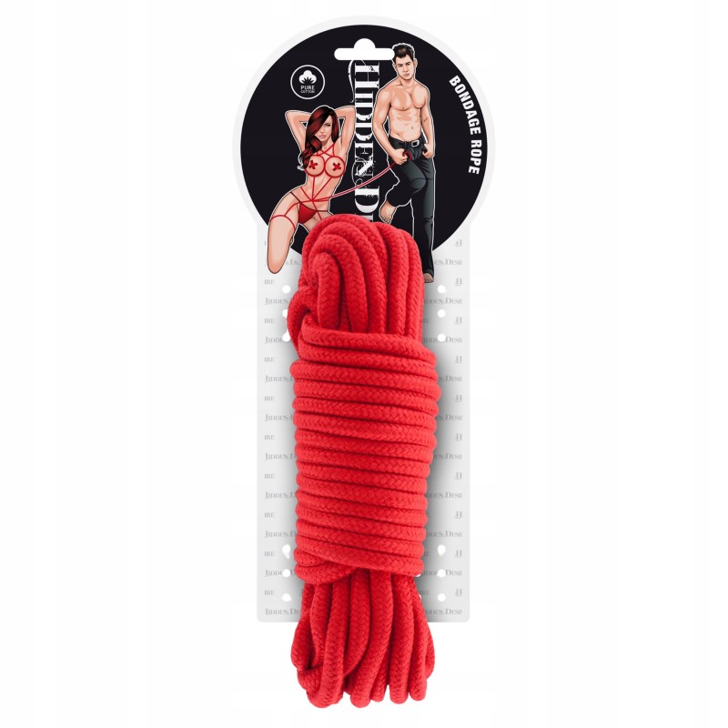 Мотузка БДСМ для зв'язування SHIBARI довгий 10 м червоний шнур БДСМ для знерухомлення