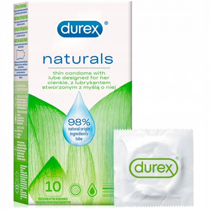 Презервативи Durex NATURALS супертонкі та зволожені натуральний гель 20 шт.