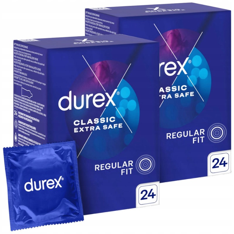 Презервативи Durex EXTRA SAFE товстіші, безпечні, 2 упаковки по 24 шт, екстра зволожені