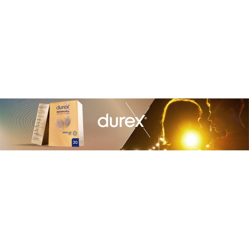 Презервативи DUREX SENSUAL EXTRA LUBRICATED з додатковим лубрикантом 20 шт.