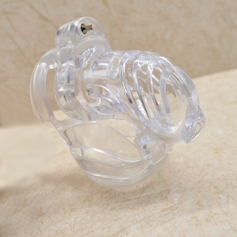ПОЯС ЧЕСНОТИ ПРОЗОРА КЛІТКА ДЛЯ ПЕНІСА, ЩО ЗАКРИВАЄТЬСЯ НА КЛЮЧ, CHASTITY CAGE