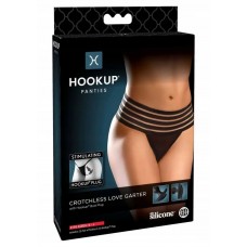 Стрінги HookUp Crotchless Love Garter р. XL-2XL чорний- Pipedream