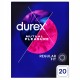 Презервативи Durex Mutual Pleasure 20 шт. зі стимулюючими ребрами та крапками для затримки еякуляції
