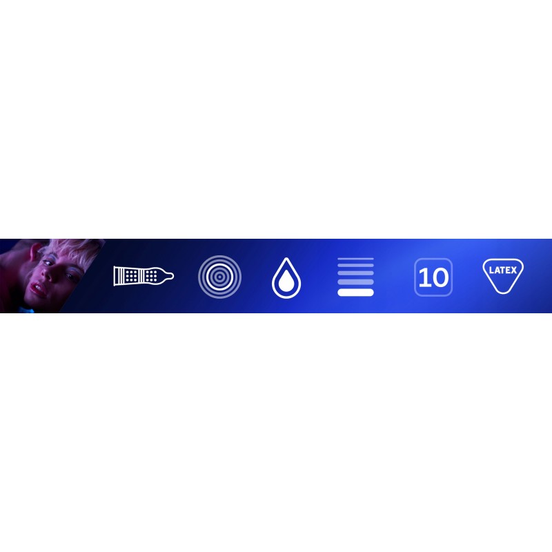 Презервативи Durex Mutual Pleasure 20 шт. зі стимулюючими ребрами та крапками для затримки еякуляції
