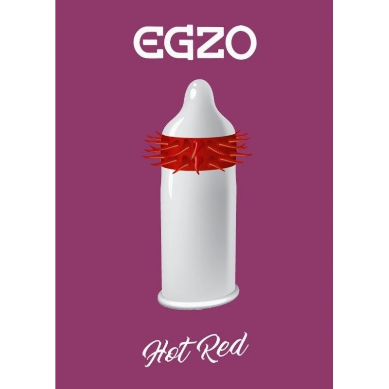 Презерватив EGZO Hot Red Soft стимулюючий з пухирцями - 1 шт.