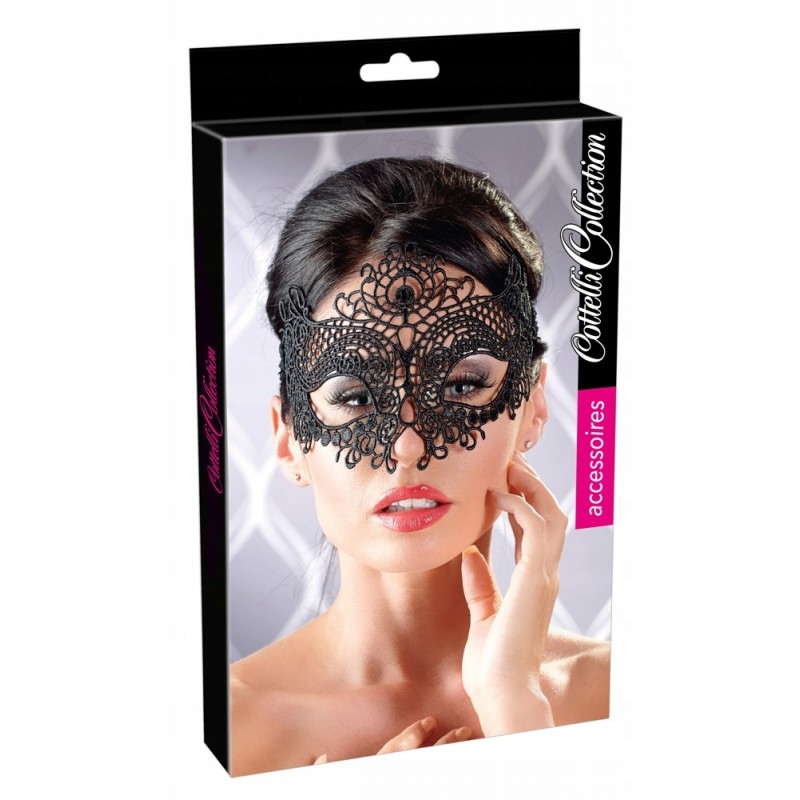ЧОРНА ВИШУКАНА І ФІЛІГРАННА МЕРЕЖИВНА МАСКА