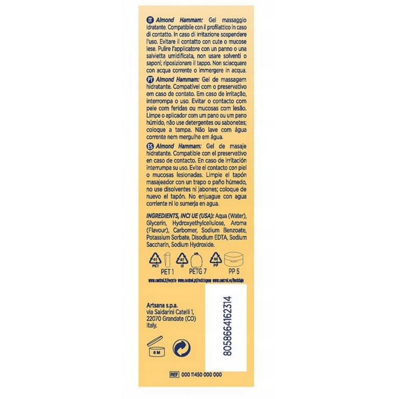 МАСАЖНИЙ ГЕЛЬ CONTROL MASSAGE GEL ALMOND HAMMAM 200 МЛ