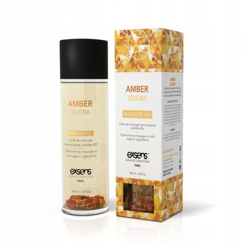 Масажна олія Exsens Organic Amber Jojoba (100 мл), масажна олія з камінцями