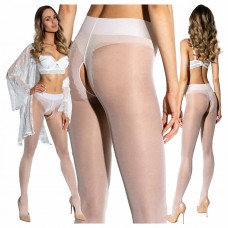 Колготки Жіночі Гладкі з Діркою XXL Товщина 20 Den Hip Gloss Білі
