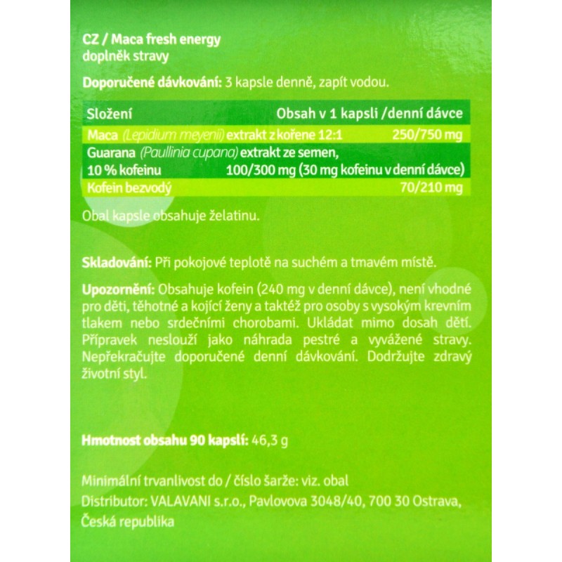 Капсули Maca Fresh Energy 90