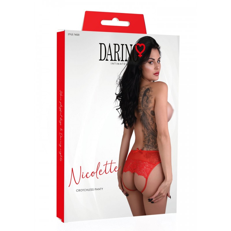 Сексуальні Червоні Відкриті Трусики Daring Nicolette Crotchless Панти Red L/XL