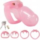 РОЖЕВИЙ ЧОЛОВІЧИЙ ПОЯС ЧЕСНОТИ CHASTITY КЛІТКА ДЛЯ ПЕНІСА 4 ОРІНГИ XL