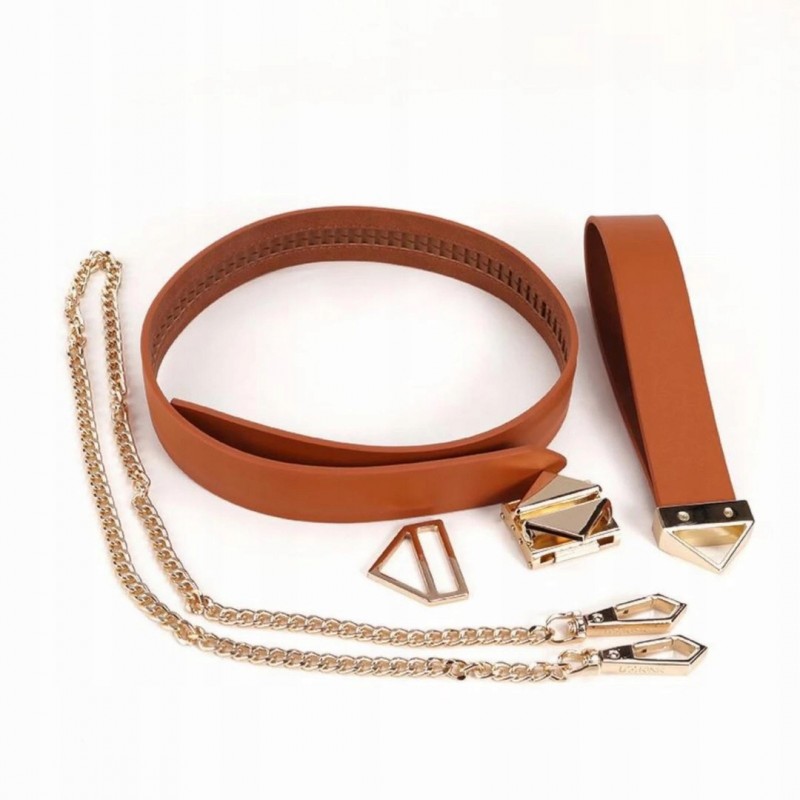 LOCKINK феєрія з поводком Collar with Leash Set Браун