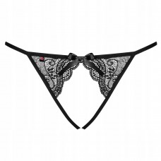 Стрінги Obsessive Miamor crotchless panties р. S/M чорний