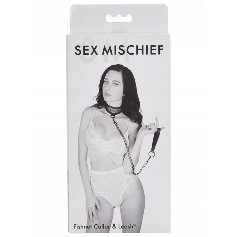 Нашийник з сітки поводок ланцюжок Sex&Mischief by Sportsheets SS09950