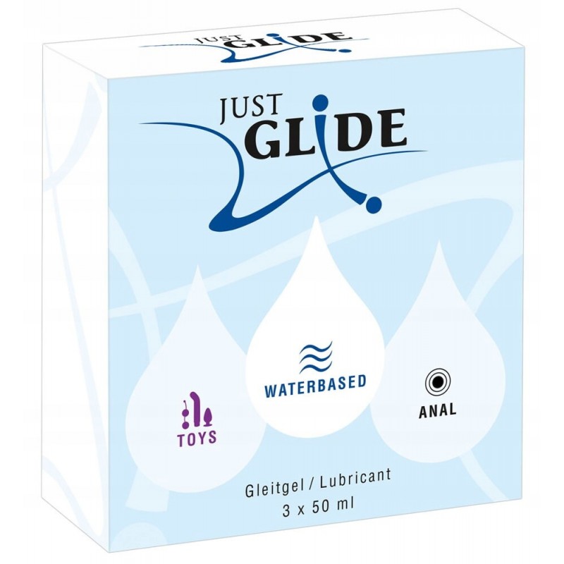 Just Glide – набір з 3 водяних лубрикантів 3х50 мл (Класика, Анал, Toylube)