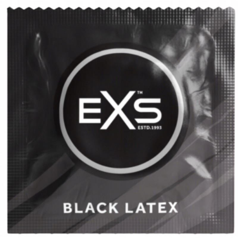 EXS ПРЕЗЕРВАТИВИ чорні Тонкі Зволожені Black Latex 48 шт ВЕГАНСЬКІ