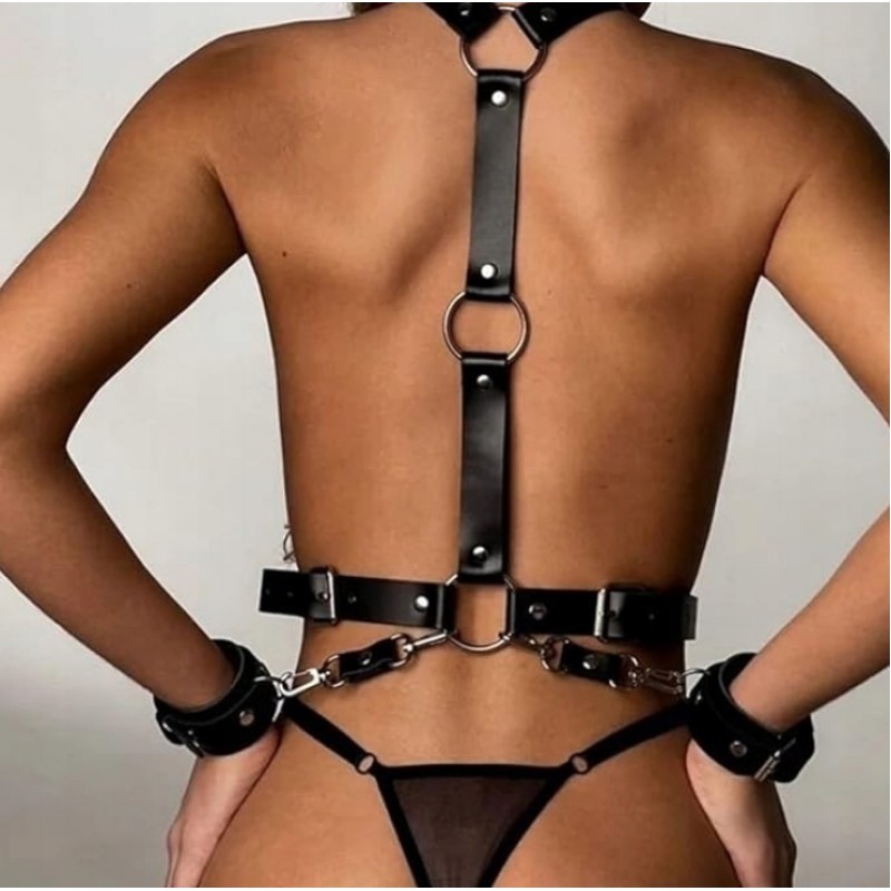 Еротична Жіноча білизна Збруя БДСМ Harness з наручниками Еротичні гаджети