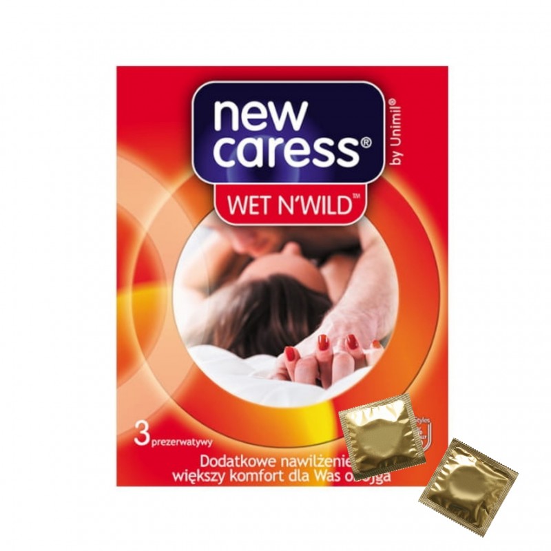 New Caress Wet N Дикі Латексні Презервативи 3шт