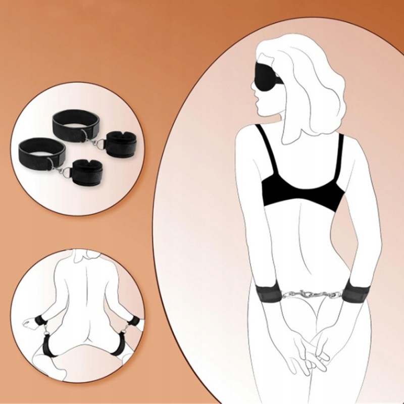 Комплект БДСМ Секс Бондаж Restraints для пар Регульовані Ремінці з Наручниками Kit
