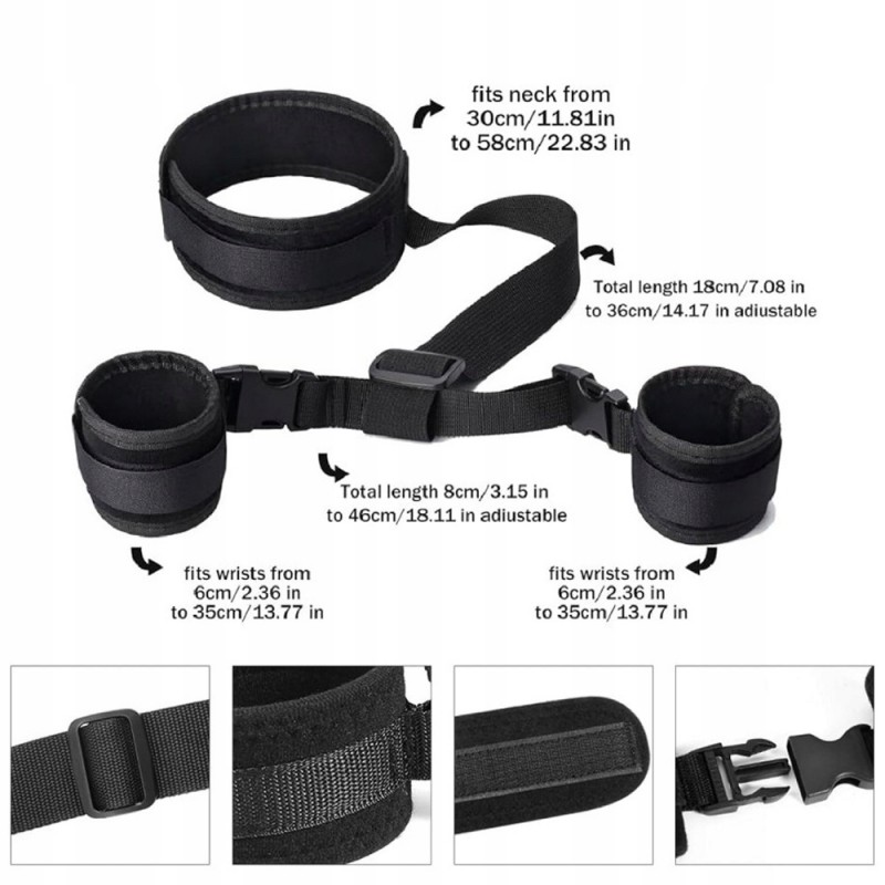 Комплект БДСМ Секс Бондаж Restraints для пар Регульовані Ремінці з Наручниками Kit