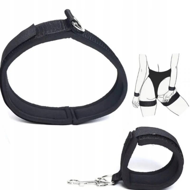Комплект БДСМ Секс Бондаж Restraints для пар Регульовані Ремінці з Наручниками Kit