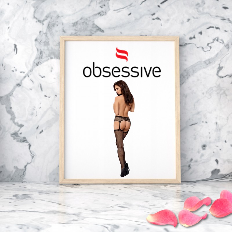 ЖІНОЧА БІЛИЗНА OBSESSIVE СЕКСУАЛЬНІ ПАНЧОХИ З ПОЯСОМ КАБАРЕ МАЛЕНЬКІ ВІЧКА С/М/Л