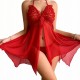 Червоний Babydoll Сексуальна Футболка Нічна Жіноча Еротична Жіноча Стрінги