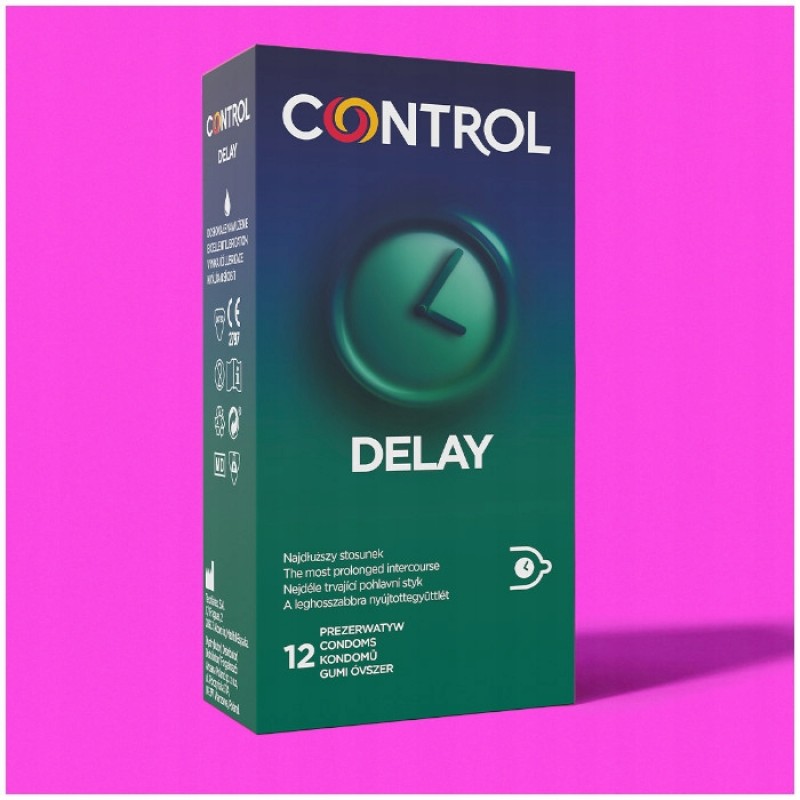 ПРЕЗЕРВАТИВИ CONTROL DELAY для затримки еякуляції 12 шт. ДОВГИЙ СЕКС