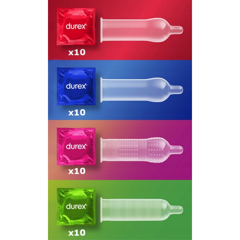 Презервативи DUREX SURPRISE ME тонкі безпечні мікс 4 видів 40 шт.